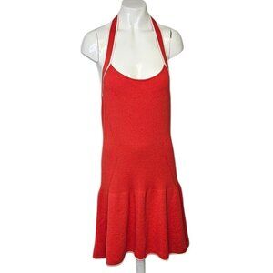Anthropologie Daily Practice Ribbed Halter Knit Mini Dress Size XL Red NWT